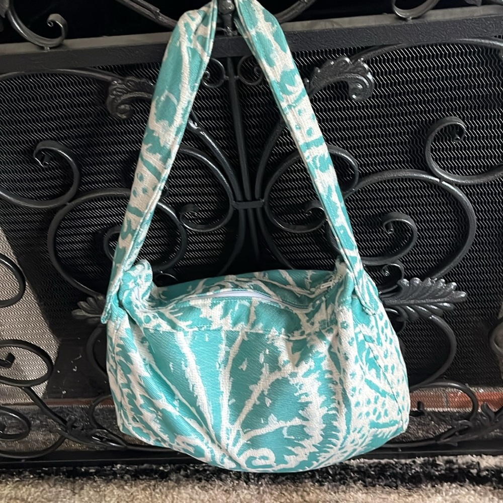 Hand made Turquoise Patterned Bag - Picture 2 of 7